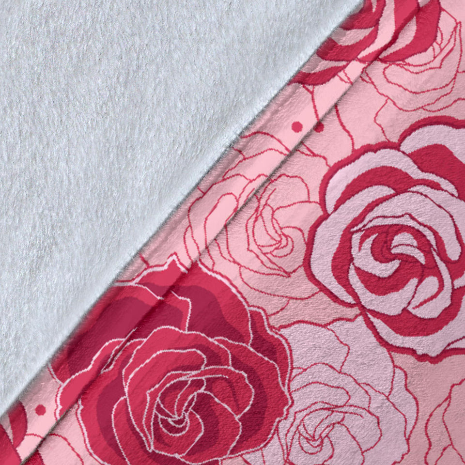 Rose Pattern Print Design 02 Premium Blanket