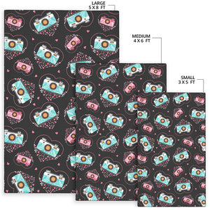 Camera Pattern Print Design 04 Area Rug