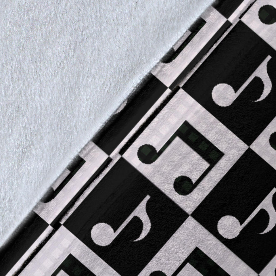 Music Notes Pattern Print Design 01 Premium Blanket
