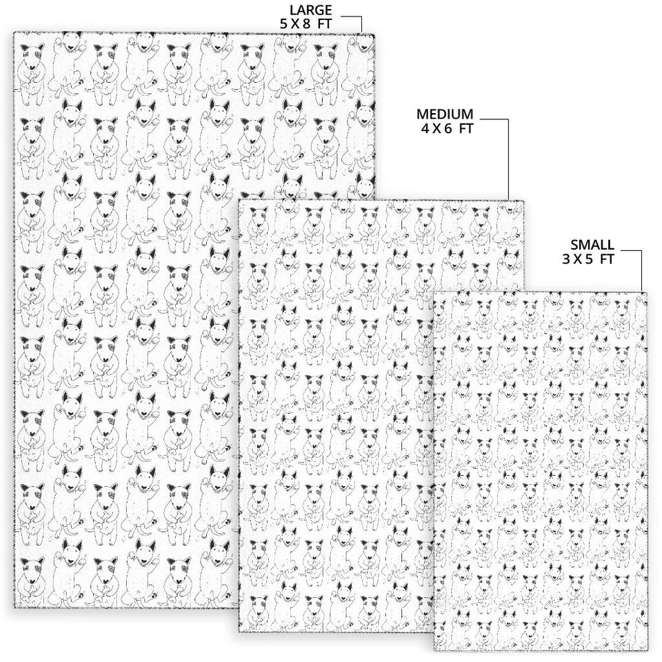 Bull Terrier Pattern Print Design 02 Area Rug
