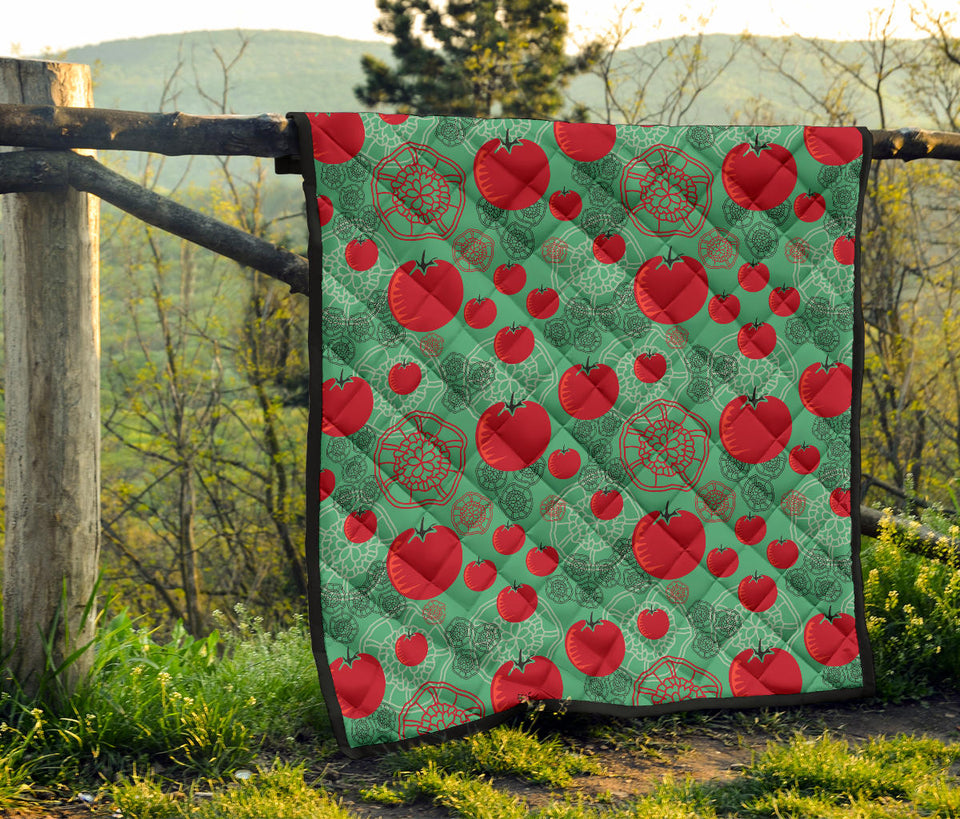 Tomato Design Pattern Premium Quilt