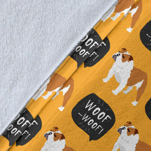 English Bulldog Pattern Print Design 04 Premium Blanket