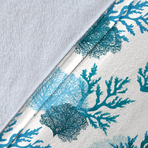 Coral Reef Pattern Print Design 04 Premium Blanket