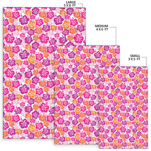 Hibiscus Pattern Print Design 01 Area Rug