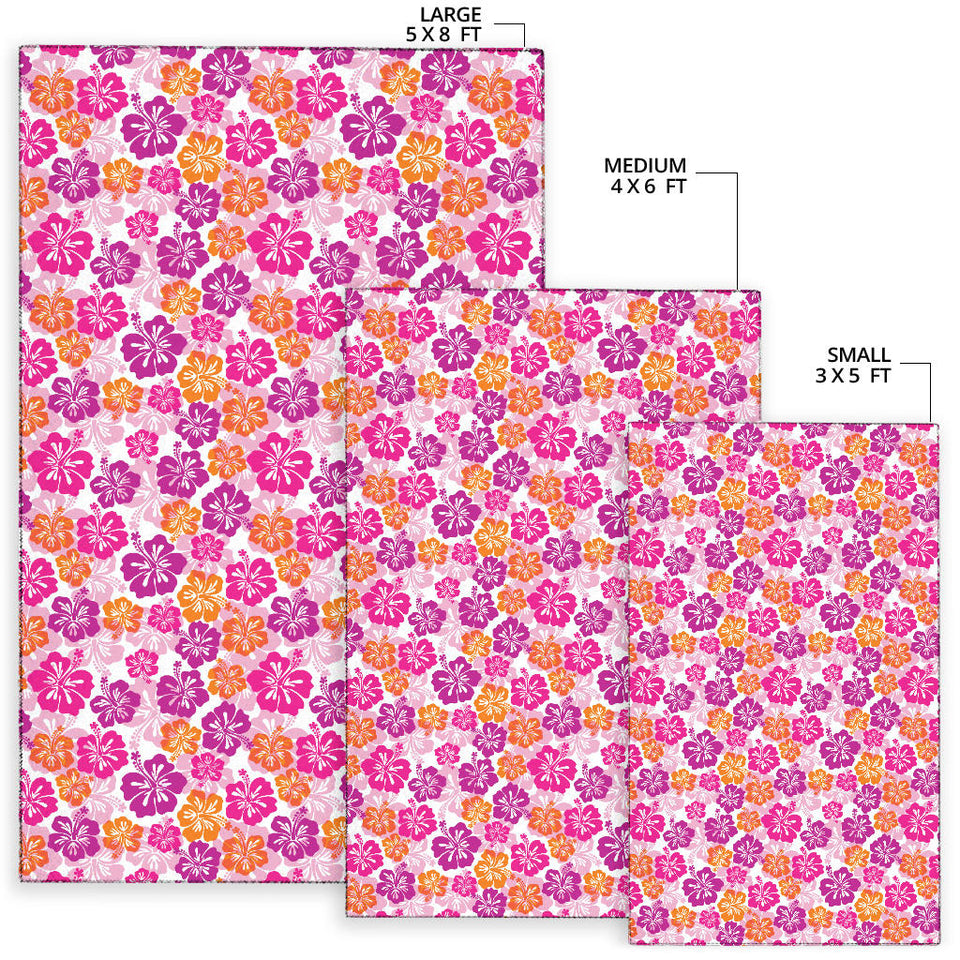 Hibiscus Pattern Print Design 01 Area Rug