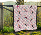 Beautiful Toucan Flower Leaves Premium Quilt