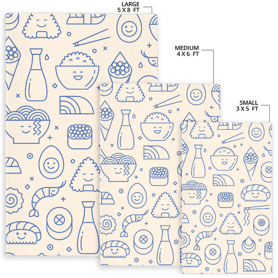 Cute Sushi Icon Pattern Area Rug