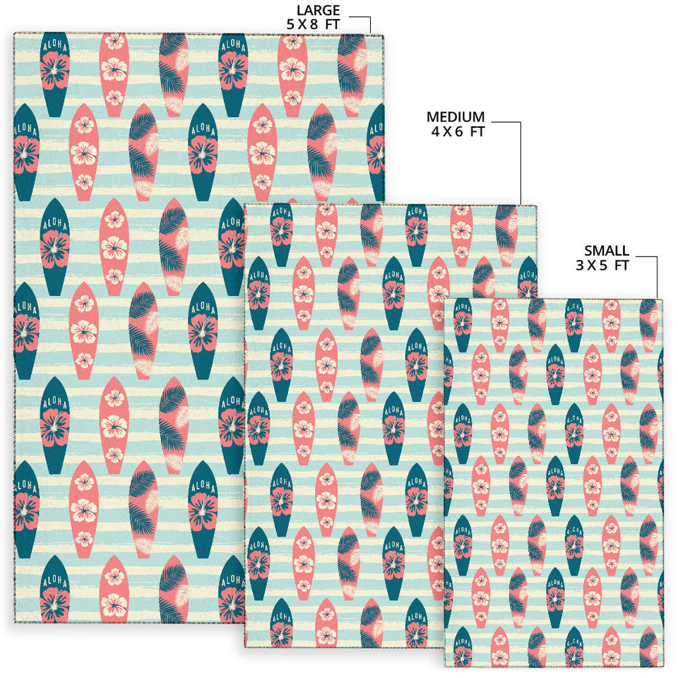 Surfboard Pattern Print Design 02 Area Rug