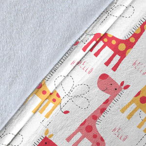 Giraffe Pattern Print Design 03 Premium Blanket