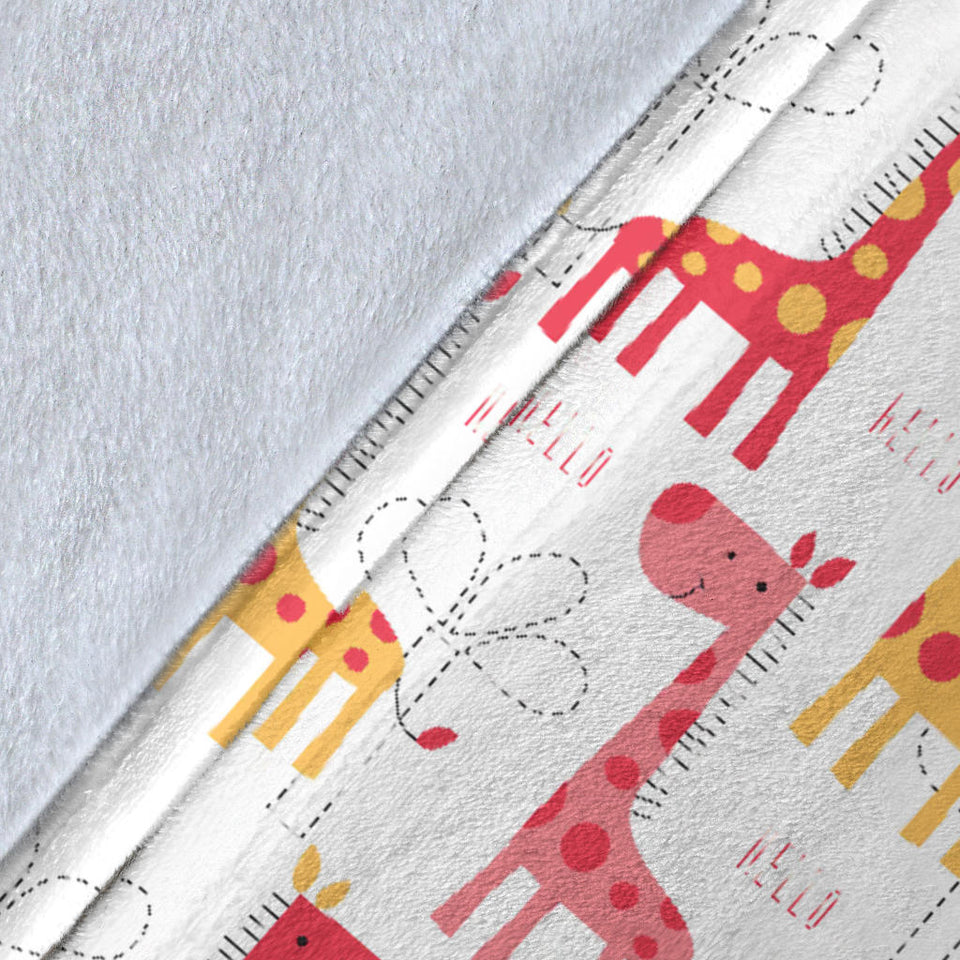Giraffe Pattern Print Design 03 Premium Blanket