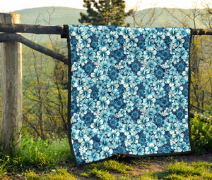 Hibiscus Pattern Print Design 03 Premium Quilt