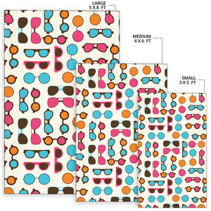 Sun Glasses Pattern Print Design 03 Area Rug