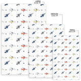 Cute Helicopter Star Pattern Area Rug