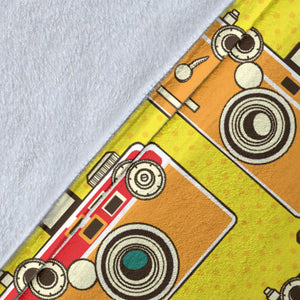 Camera Pattern Print Design 02 Premium Blanket