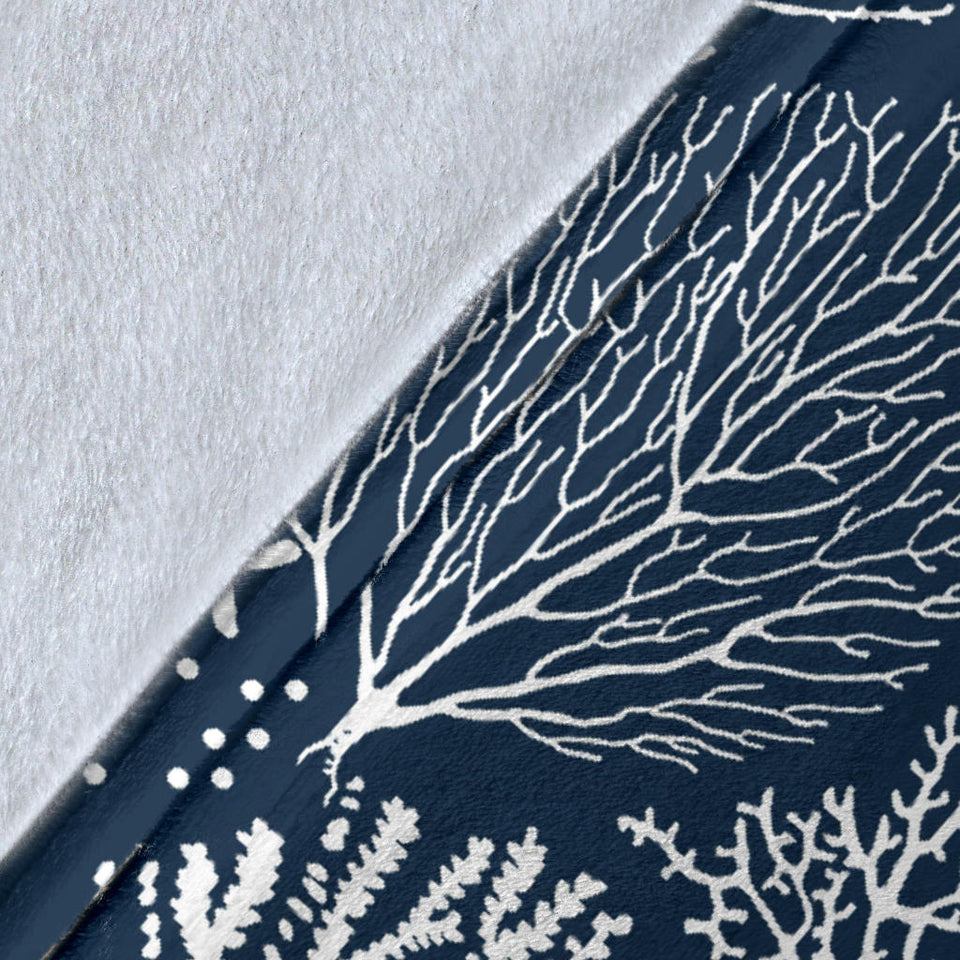 Coral Reef Pattern Print Design 05 Premium Blanket