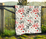 Bicycle Pattern Print Design 04 Premium Quilt
