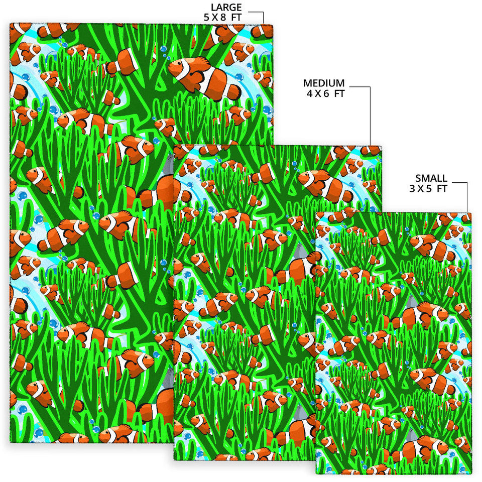 Clown Fish Pattern Print Design 01 Area Rug