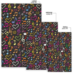 Music Notes Pattern Print Design 02 Area Rug