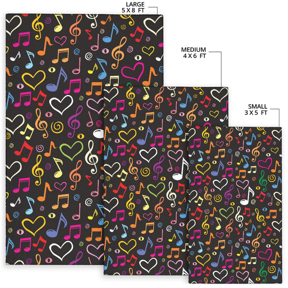 Music Notes Pattern Print Design 02 Area Rug