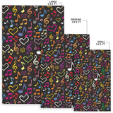 Music Notes Pattern Print Design 02 Area Rug