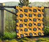 Boston Terrier Design Pattern Premium Quilt