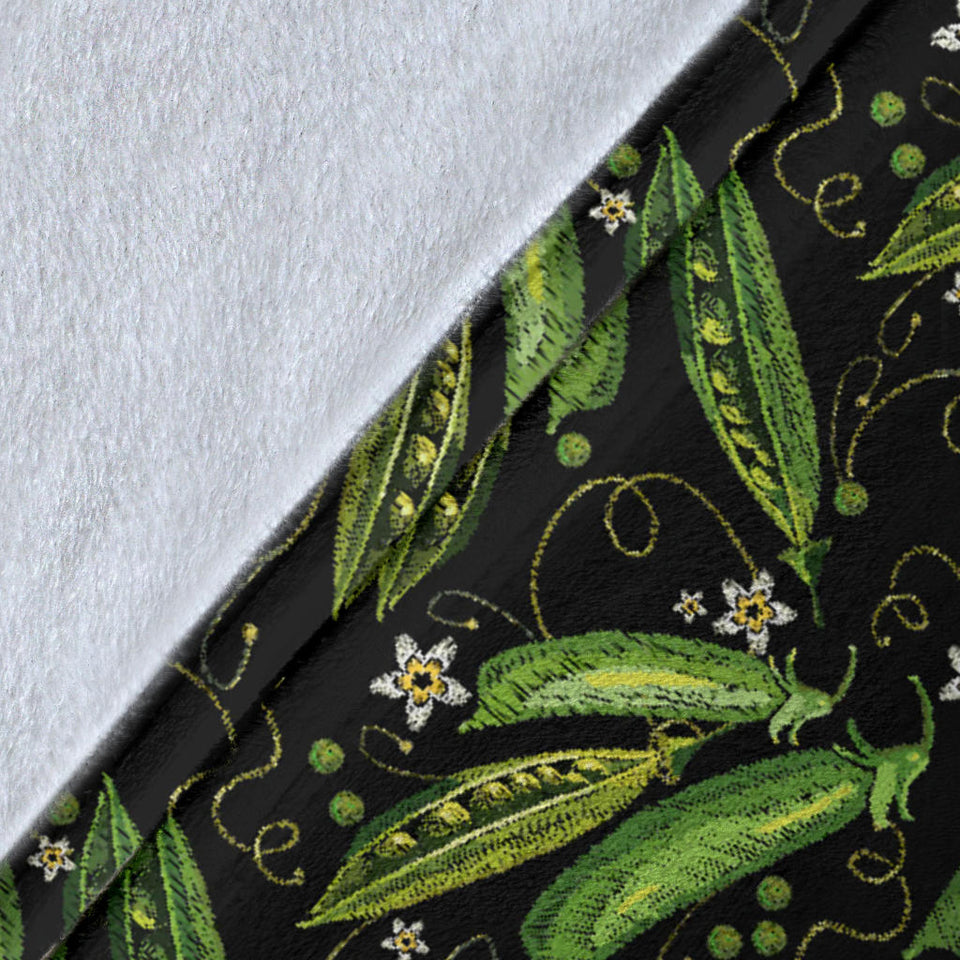 Green Peas Pattern Print Design 02 Premium Blanket
