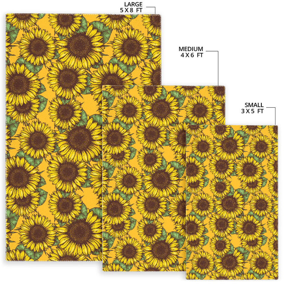 Sunflower Pattern Area Rug