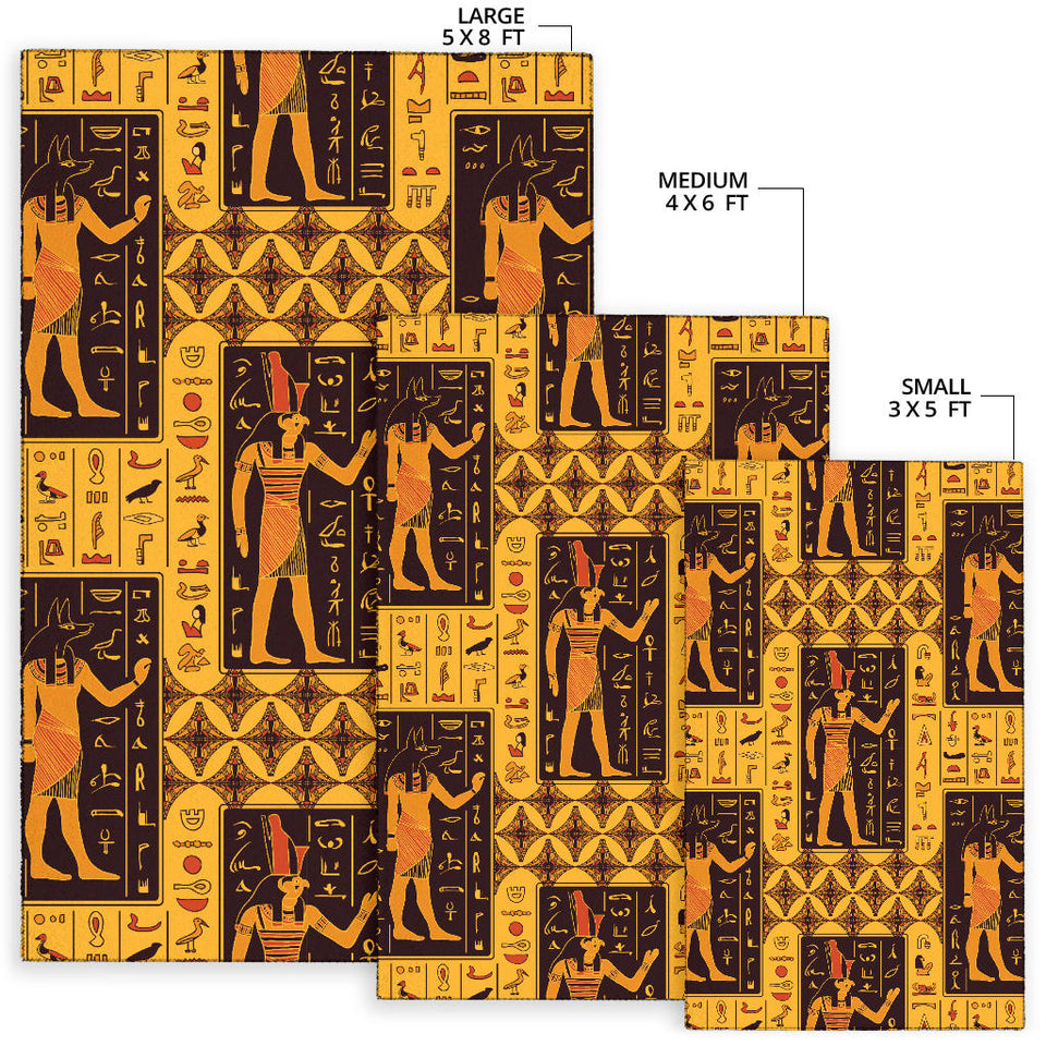 Egypt Hieroglyphics Pattern Print Design 05 Area Rug