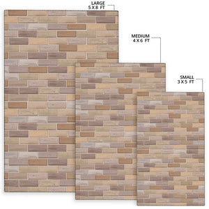 Brick Printed Pattern Print Design 01 Area Rug