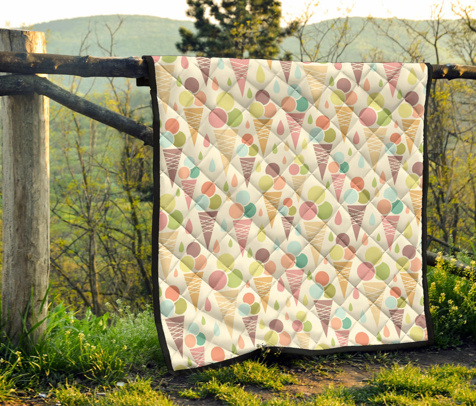 Ice Cream Cone Pattern Premium Quilt