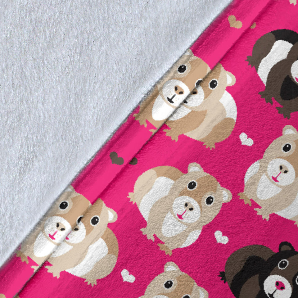 Guinea Pig Pattern Print Design 01 Premium Blanket