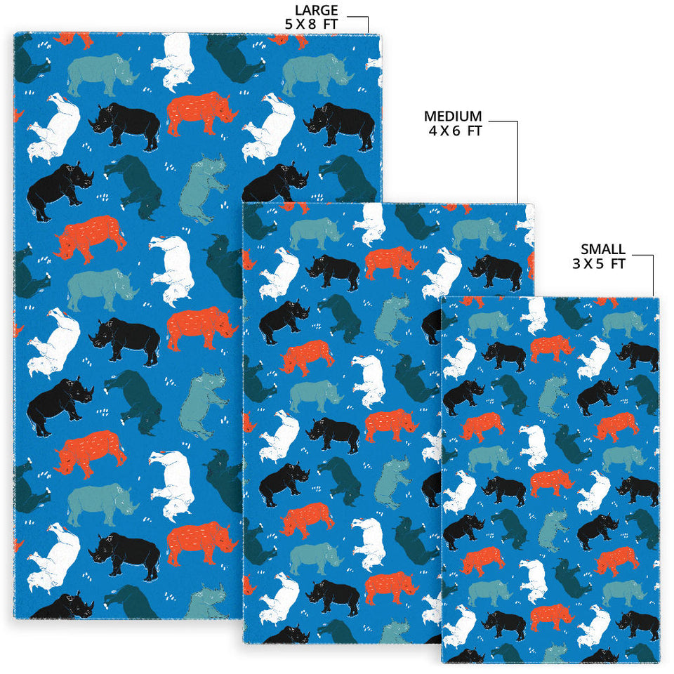 Colorful Rhino Pattern Area Rug