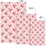 Cherry Pattern Pink Background Area Rug