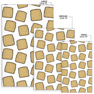 Bread Toast Pattern Print Design 03 Area Rug