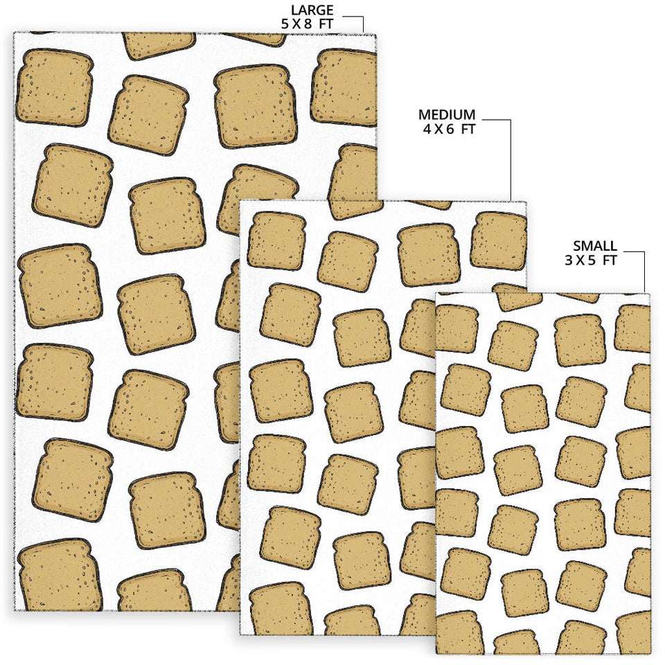 Bread Toast Pattern Print Design 03 Area Rug