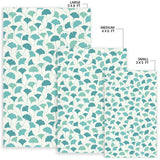 Green Ginkgo Leaves Pattern Area Rug