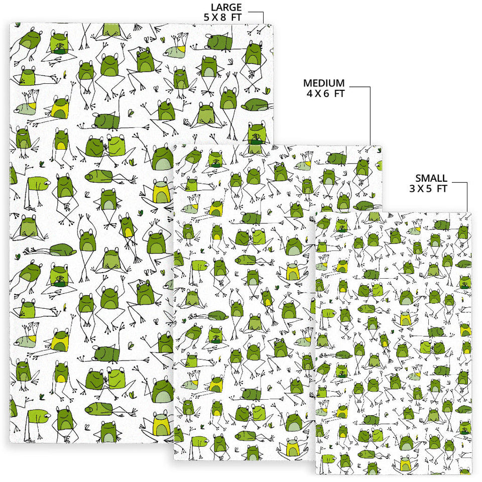 Sketch Funny Frog Pattern Area Rug