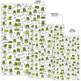 Sketch Funny Frog Pattern Area Rug