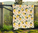 Lemon Flower Leave Pattern Premium Quilt