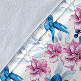 Hummingbird Pattern Print Design 02 Premium Blanket