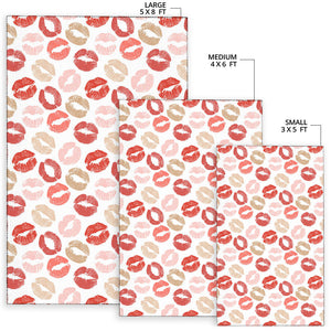 Lips Pattern Print Design 04 Area Rug
