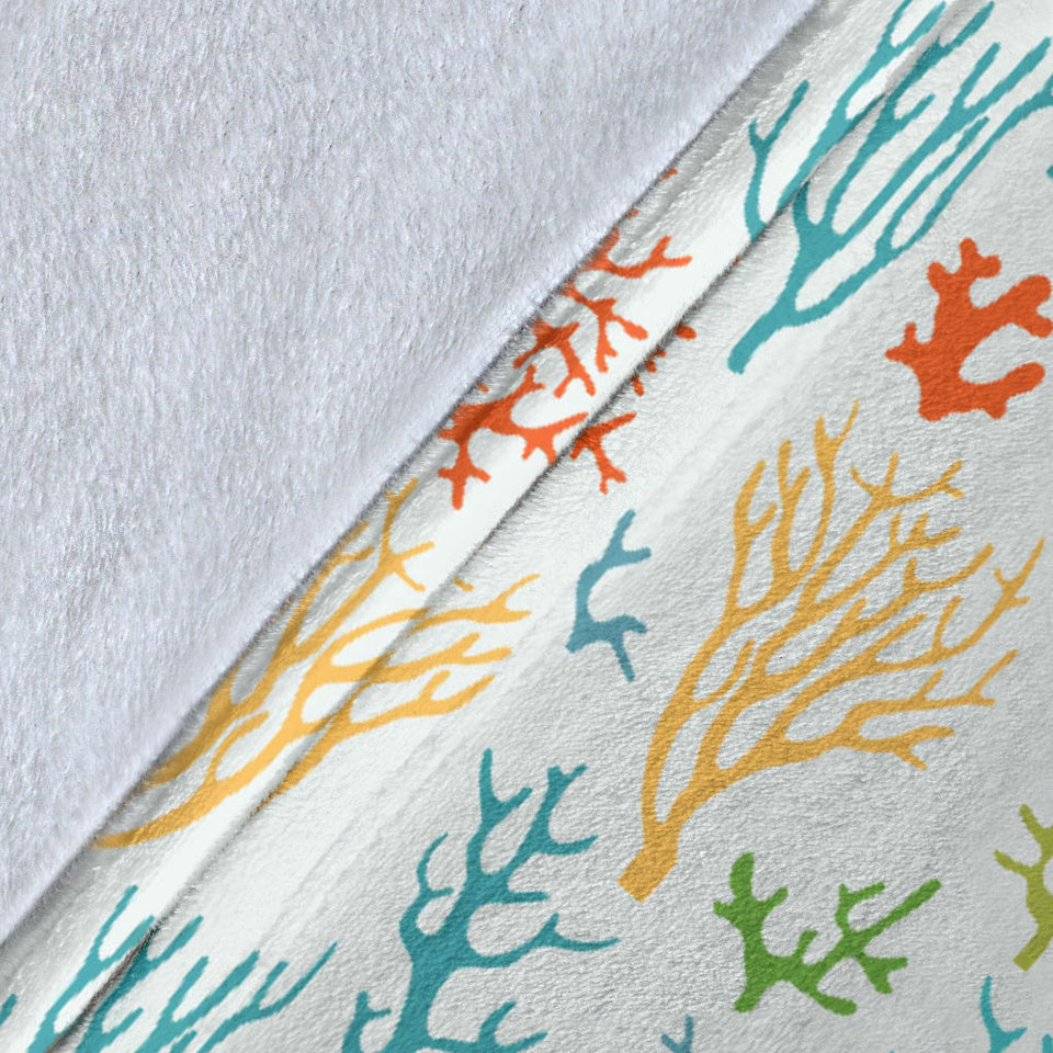 Coral Reef Pattern Print Design 02 Premium Blanket