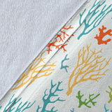 Coral Reef Pattern Print Design 02 Premium Blanket