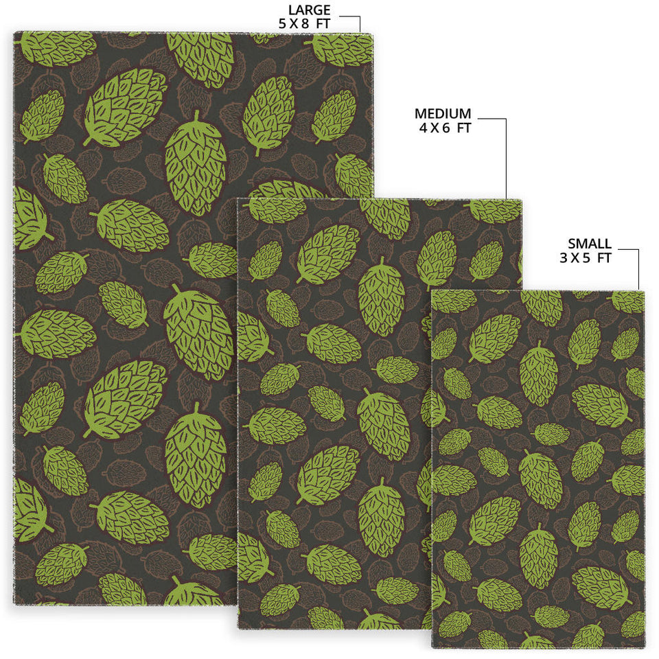 Hop Pattern Black Background Area Rug