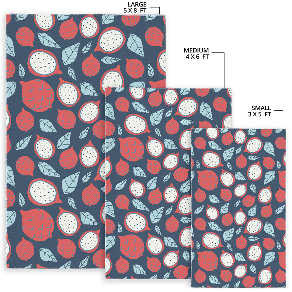 Dragon Fruits Dark Blue Background Area Rug
