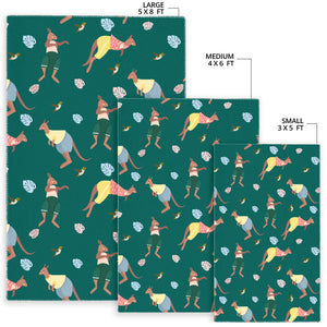 Kangaroo Leaves Pattern Area Rug