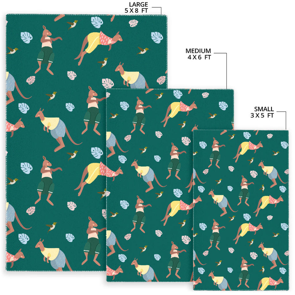 Kangaroo Leaves Pattern Area Rug