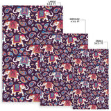 Elephant Indian Style Ornament Pattern Area Rug