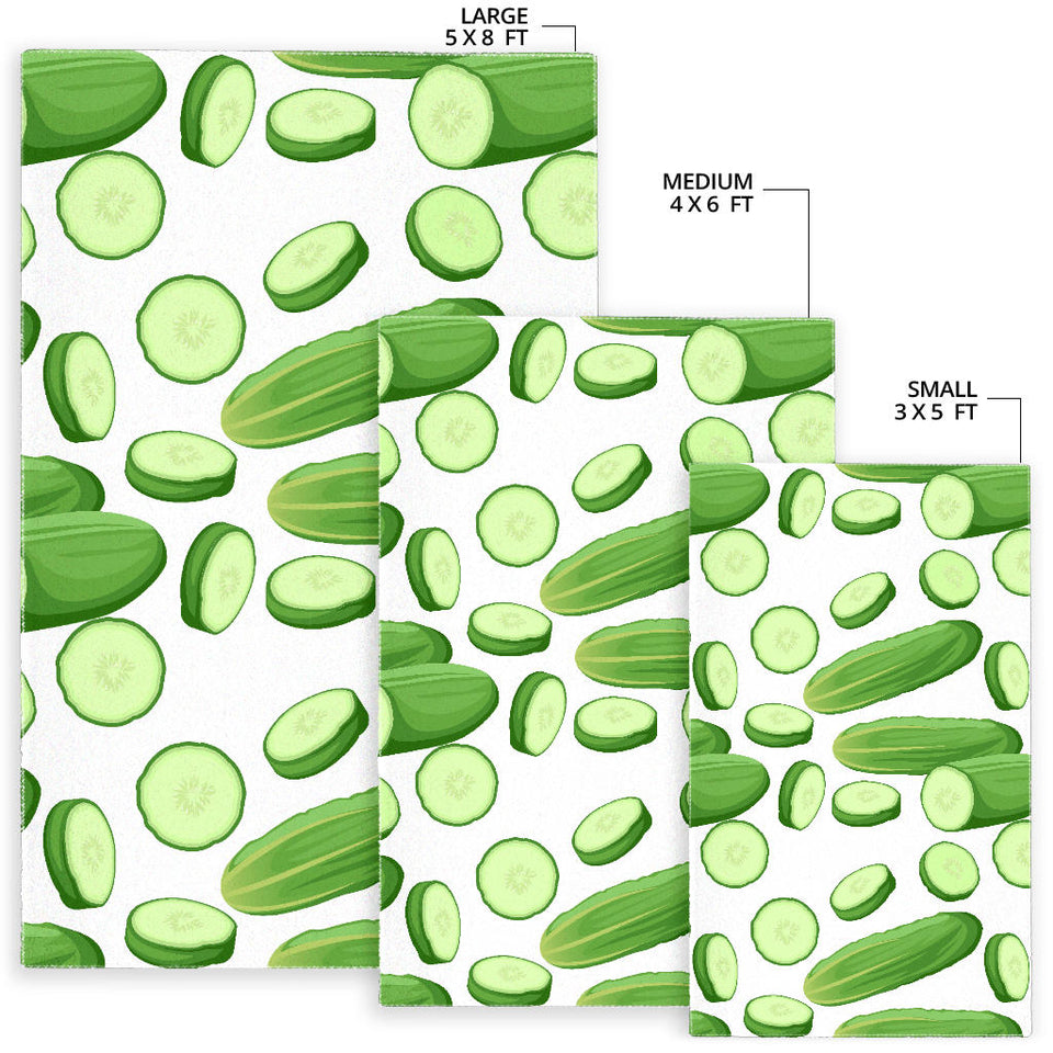 Cucumber Whole Slices Pattern Area Rug