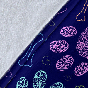 Dog Paws Pattern Print Design 02 Premium Blanket